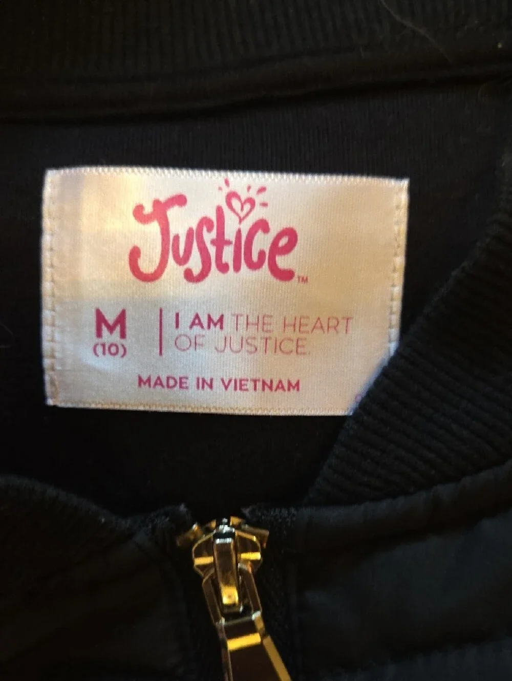 Justice Black Quilted Zip-Front Vest